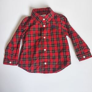 Chaps 6 Months Long Sleeve Plaid Shirt